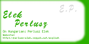 elek perlusz business card